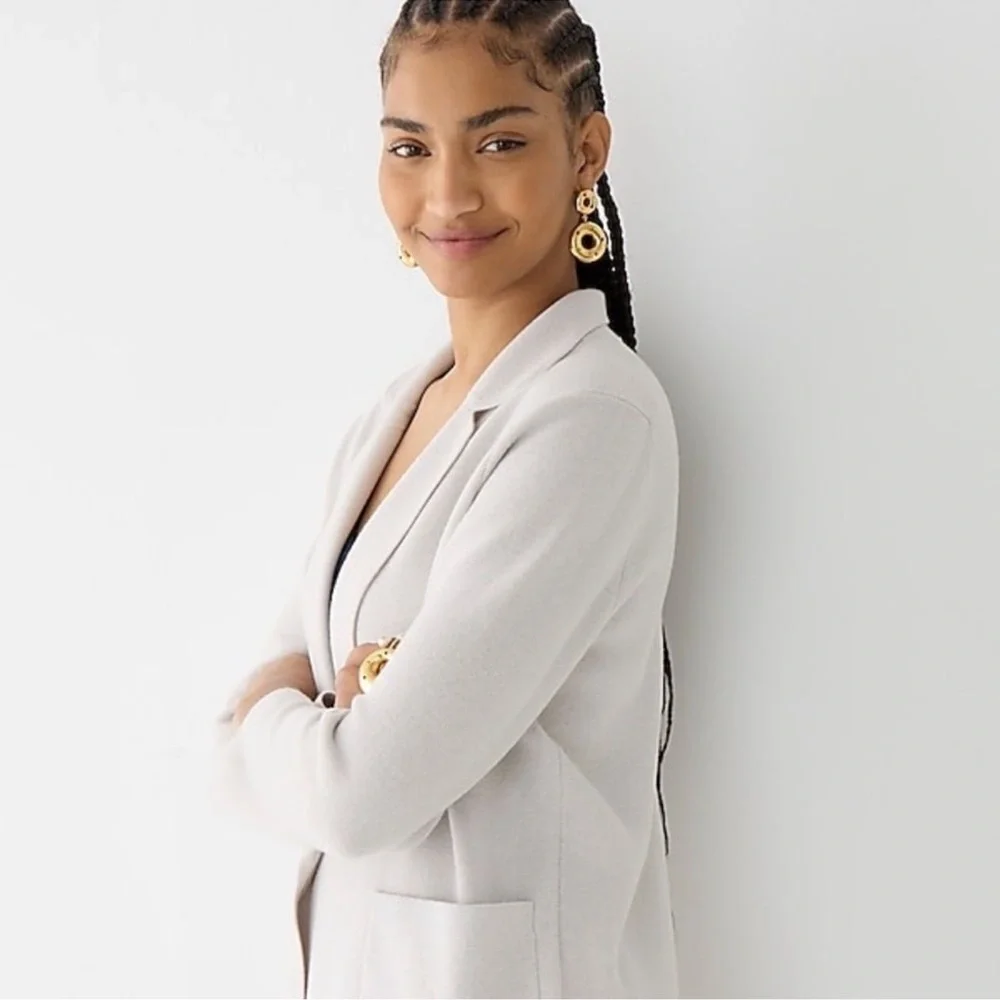 J. CREW // SZ S // Cecile relaxed sweater blazer, heather dove // retail $168